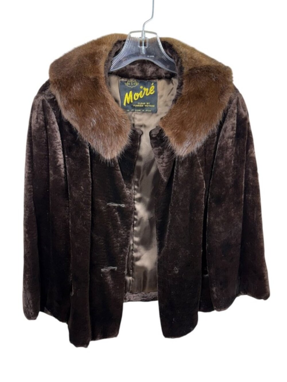 Vintage Moire Fur Coat